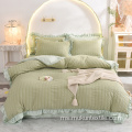 Orange Murah 100% Cotton SeSucker Bedding Set Set